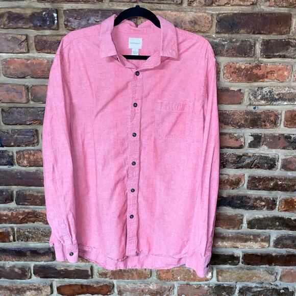 G.H. Bass & Co Red Flecked Long Sleeve Button Down Shirt Men's Size Large - Picture 1 of 6